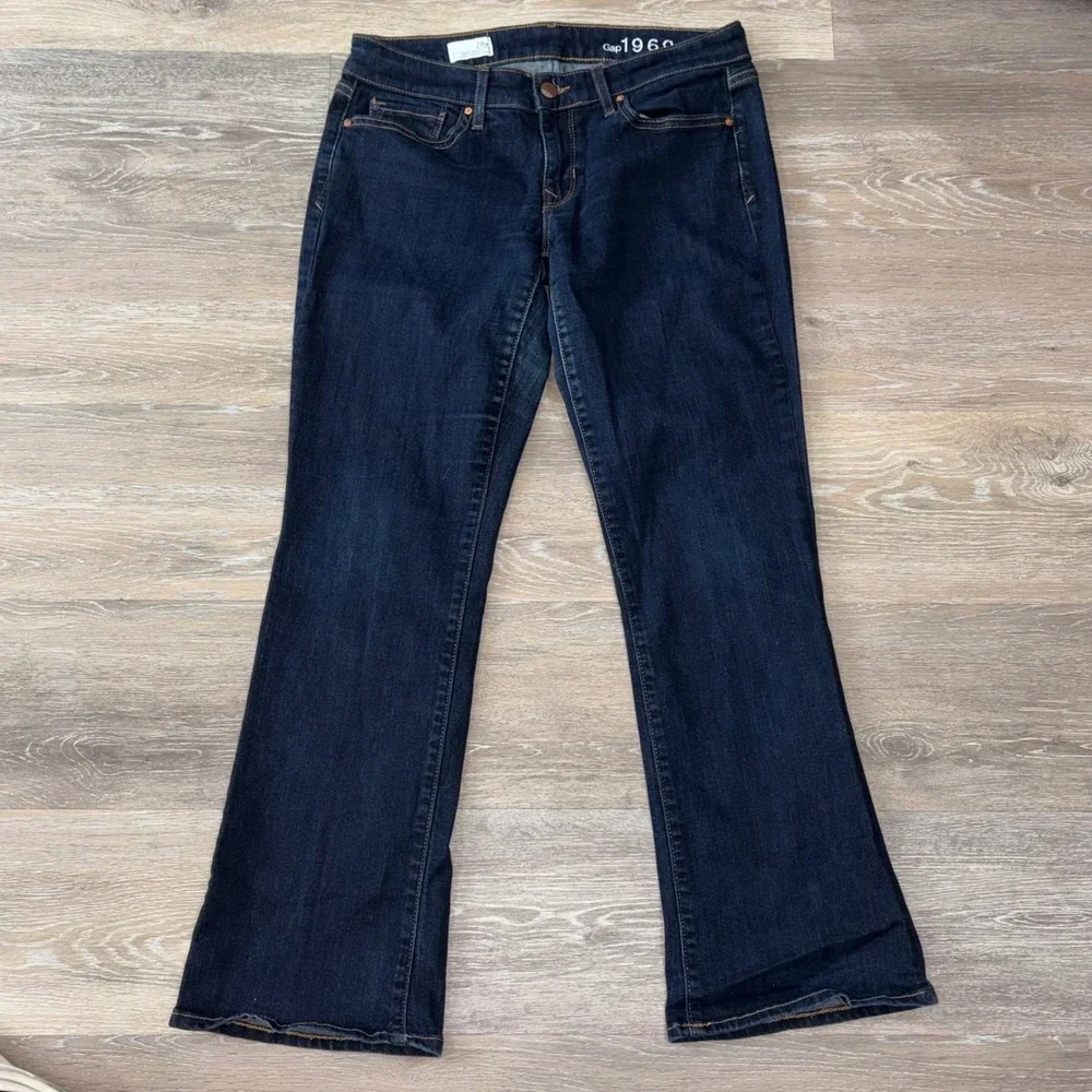 Gap 1969 Sexy Boot Jeans 28p Dark Indigo Rinse Mid Rise Bootcut Denim Womens